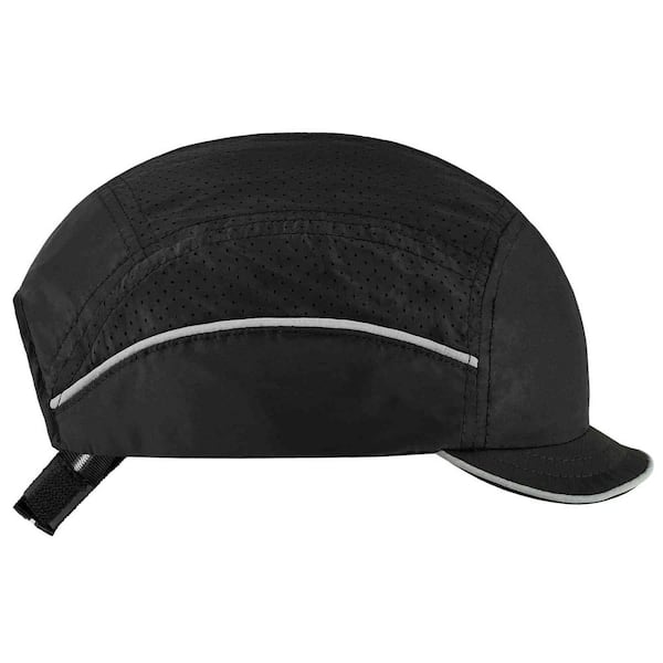 8955 Micro Brim Black Lightweight Bump Cap Hat