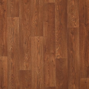 Acacia Brown Wood 12 MIL 13.2 ft. W x Cut to Length Waterproof Vinyl Sheet Flooring