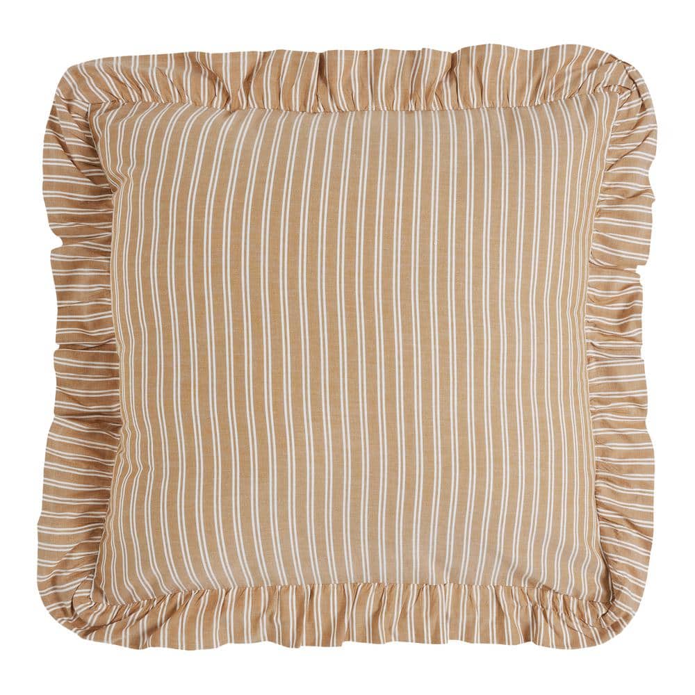 Golden Creme Cotton Euro Sham with Ruffled Edging