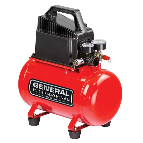 General International 3 Gal. 1/3 HP Oil-Free Portable Electric Hot Dog Air Compressor