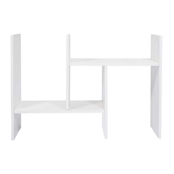 Unbranded Cougar Home 12 in. White Desktop Bookshelf-Free Style Double H Display