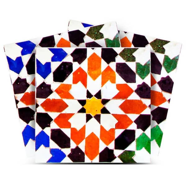 MI ALMA Red/White/Blue S5 8 in. x 8 in. Vinyl Peel and Stick Tile (24 Tiles, 10.67 sq. ft. /Pack)