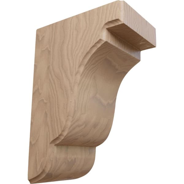 Ekena Millwork 3-1/2 in. x 5 in. x 7-1/2 in. Unfinished Mahogany Bedford Corbel