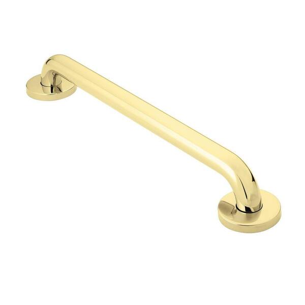 MOEN Home Care 24 in. x 1-1/4 in. Concealed Screw Grab Bar with SecureMount in Polished Brass