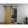 Quiet Glide 78-3/4 in. Black Sliding Barn Door Hardware and Track Kit ...