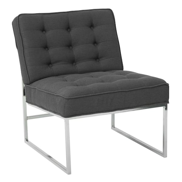 Office Star Products Anthony 26 in. W Klein Charcoal Fabric Chair with Chrome Base
