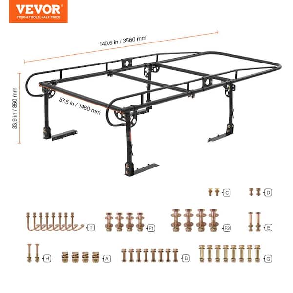 VEVOR Truck Ladder Rack, 1000 lbs./454 KG Strong Capacity Truck