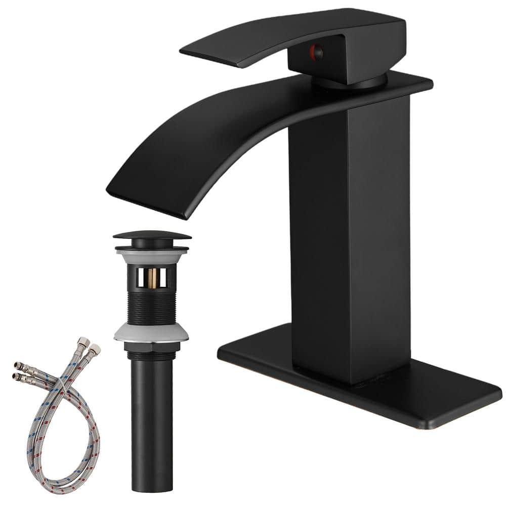 Single Handle Single Hole Waterfall Bathroom Sink Faucet Modern Brass Taps 