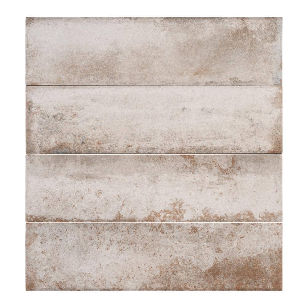 Lucian Wessern Grey 3-in. x 11-in. Subway Stone Look Matte Porcelain Wall a