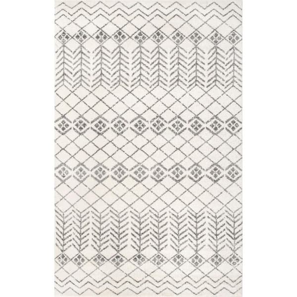nuLOOM Yasmina Transitional Tribal Off White 10 ft. x 14 ft. Area Rug