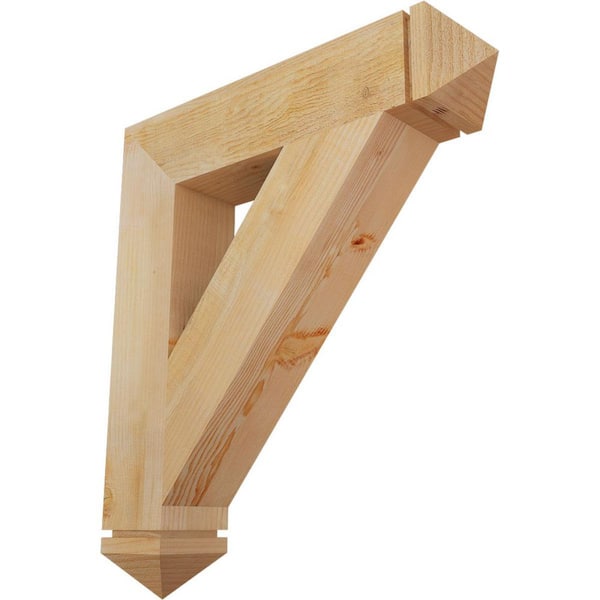 Ekena Millwork 6 in. x 34 in. x 30 in. Douglas Fir Traditional Arts and Crafts Rough Sawn Bracket