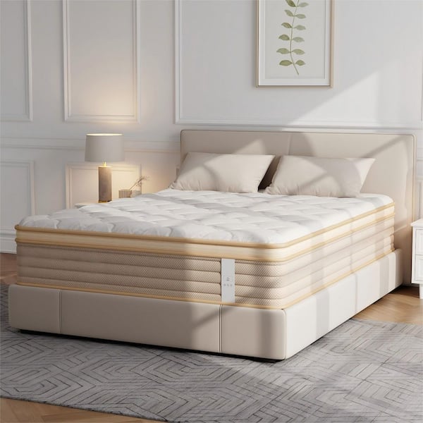 Twin Medium Hybrid 8 in. Bed-in-a-Box Mattress-Advanced Comfort and Lasting Support in Ivory