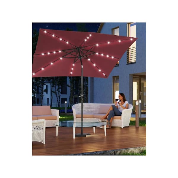 double layer patio umbrella 13ft 2 Tier Double-Sided Vented with Base, Without Lights / Beige Whether youre outfitting a Size:GRD5 24