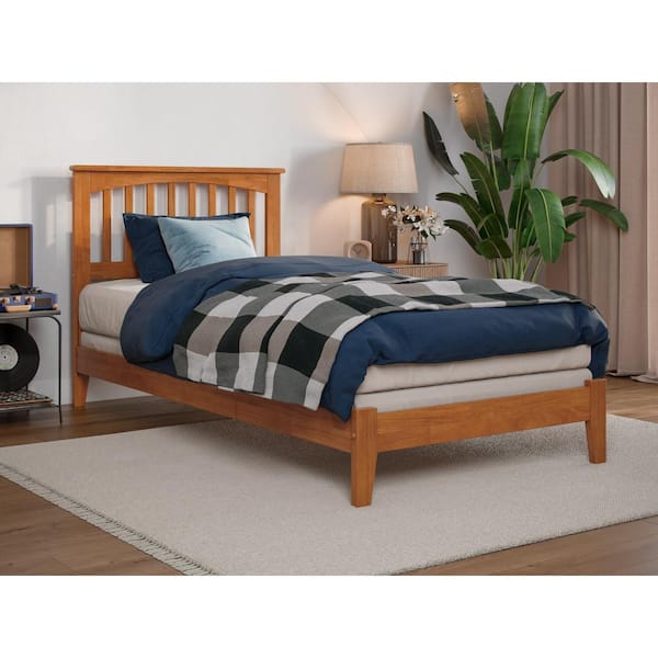 AFI Mission Light Toffee Natural Bronze Solid Wood Frame Twin XL Foundation Panel Bed