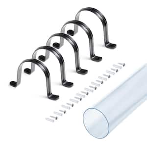 4 in. x 36 in. Long Clear PVC Pipe Rigid Plastic Tubing and 5 Pack Hangers for 4 in. Dust Collection Pipe and Hose