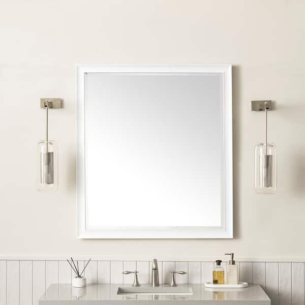 Glenbrook 36.0 in. W x 40.0 in. H Rectangular Framed Wall Mount. Bathroom Vanity Mirror in Bright White
