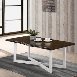 Gandy 48 in. Oak/White Large Rectangle Wood Coffee Table