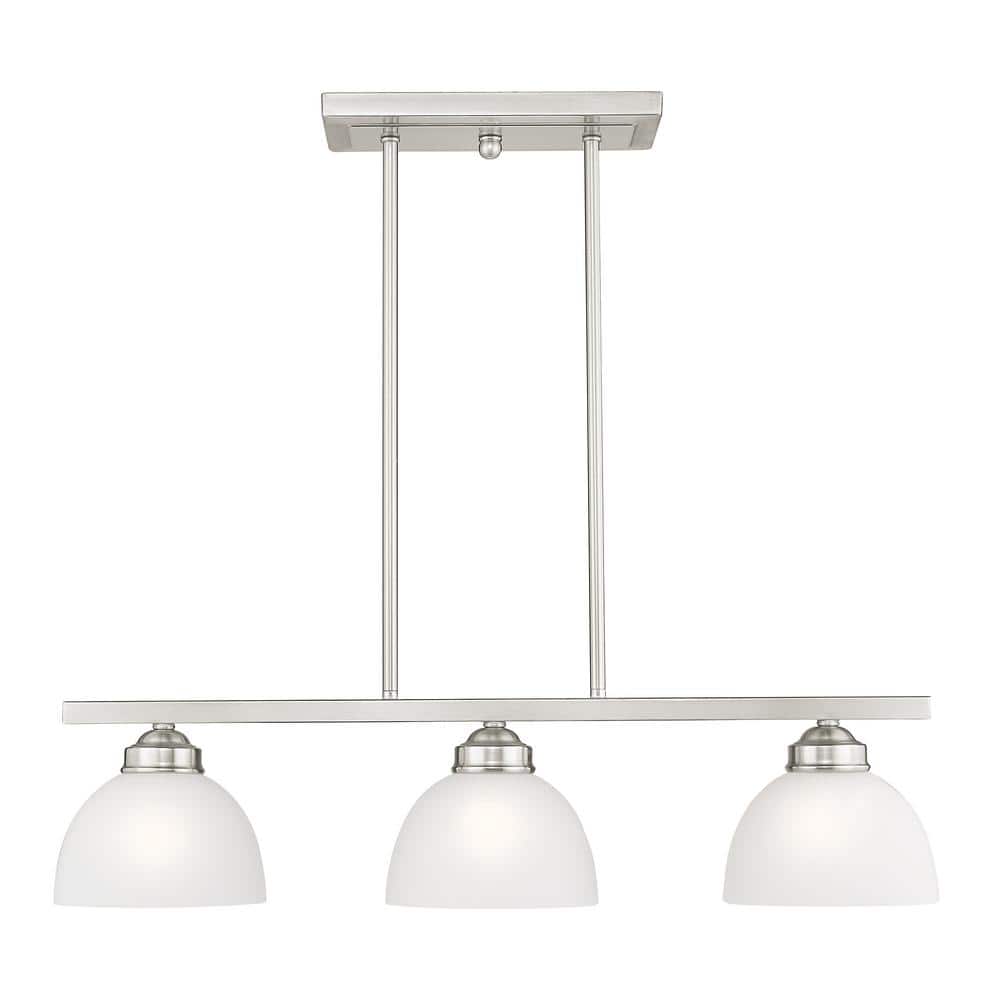 Livex Lighting Somerset Brushed Nickel Transitional Kitchen Island Light Livex Lighting Somerset Brushed Nickel Transitional Kitchen Island Light