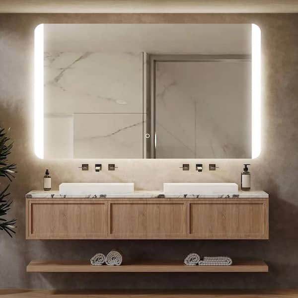 36 in. W x 60 in. H Modern Rectangular Backlit LED Frameless Wall Mirror Bathroom Vanity Mirror