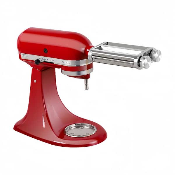 Silver Stainless Steel 3-in-1 Pasta Maker Attachment for Stand Mixers Includes 1 Metal Knob Screw Replacement