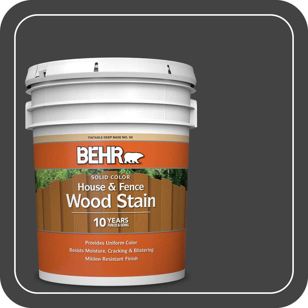 BEHR 5 gal. #S-H-790 Black Suede Solid Color House and Fence