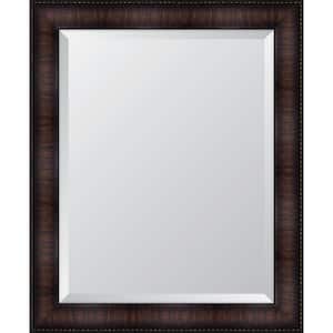 Medium Rectangle Walnut Beveled Glass Classic Mirror (28 in. H x 34 in. W)