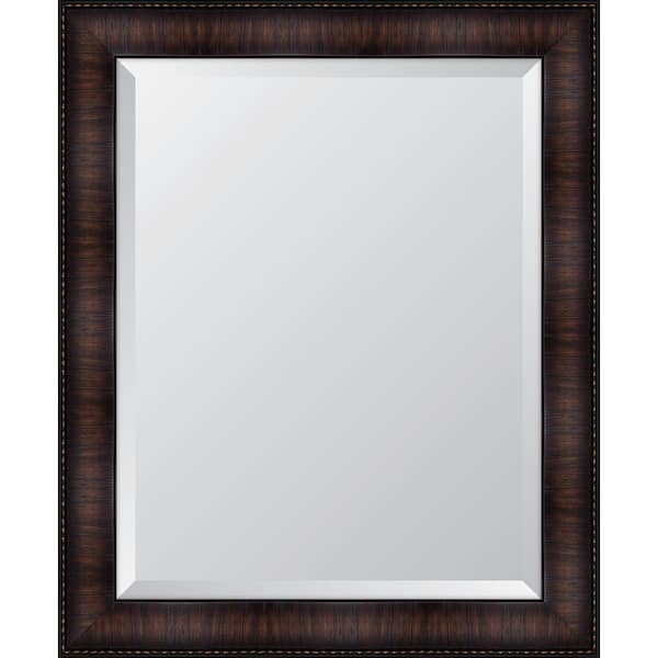 Melissa Van Hise Medium Rectangle Walnut Beveled Glass Classic Mirror (28 in. H x 34 in. W)