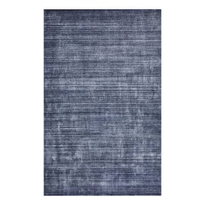 Harbor Contemporary Solid Denim 10 ft. x 14 ft. Hand Loomed Area Rug