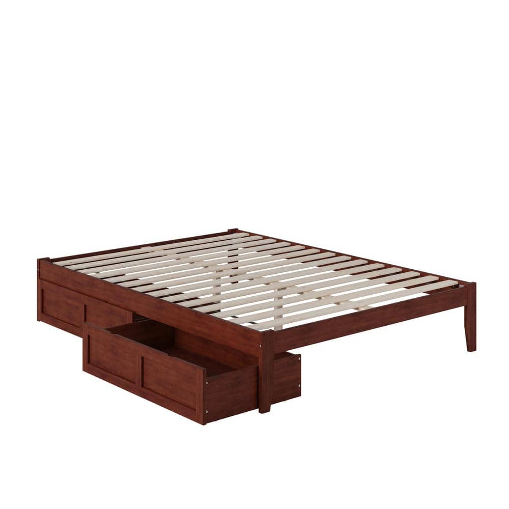 Colorado Captain's Queen Bed with Upholstered Headboard and Storage Drawers