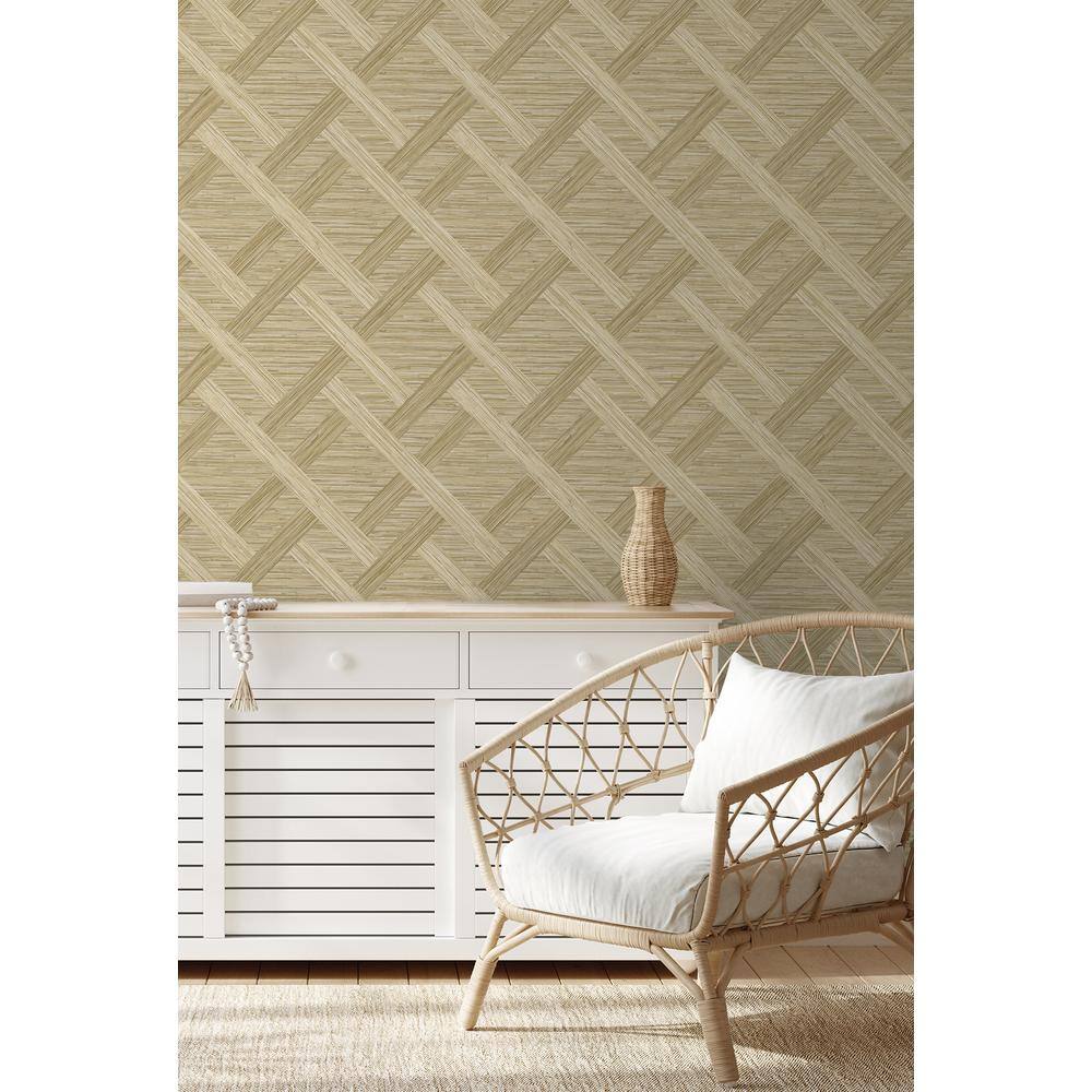 Java Weave Brown Faux Grasscloth Peel and Stick Wallpaper