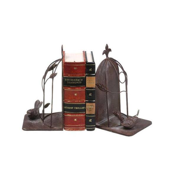 Home Decorators Collection 4.25 in. W Rust Sitting Bird Bookends (Set of 2)