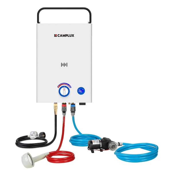 CAMPLUX First 2.64 GPM 68,000 BTU Outdoor Portable Propane Tankless Water Heater Set