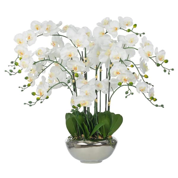 Vanity Art 30 .71 in. H Artificial Plastic Phalaenopsis Orchids Floral Arrangement in Pot