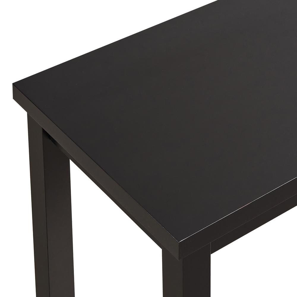 Antique Black Rectangular Wood Counter Height Bar Table