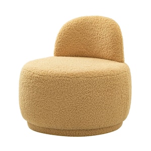 Franco Mustard Upholstered Sherpa Contemporary Side Chair