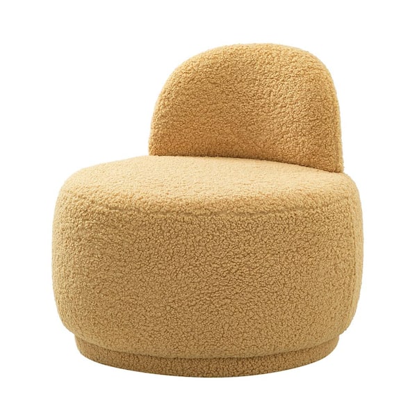 ARTFUL LIVING DESIGN Franco Mustard Upholstered Sherpa Contemporary Side Chair