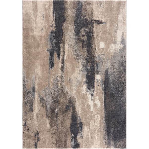 Abani Rugs Sahara Wall of Sand Beige Dark Brown 4 ft. x 6 ft. Area Rug