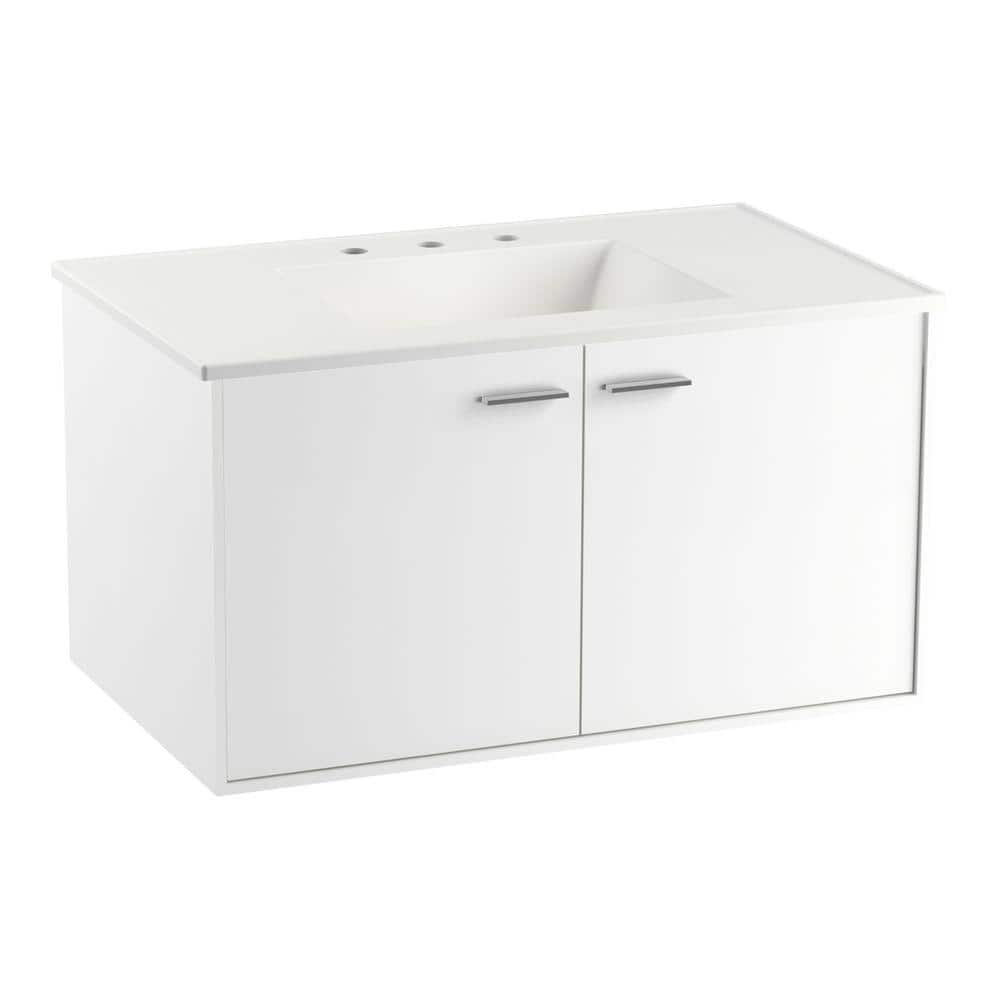 KOHLER Jute 36 in. Vanity in Linen White with Vitreous China Vanity Top