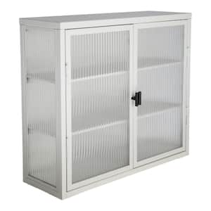 27.6 in. W x 9.1 in. D x 23.6 in. H Bathroom Storage Wall Cabinet With Detachable Shelves in White