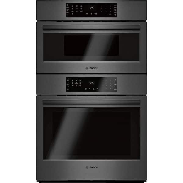 Bosch 800 Series 30 in. Built-In Smart Combination Electric Convection Wall Oven and Speed Microwave in Black Stainless Steel