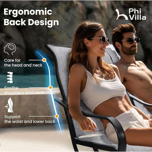 テーブル・チェア・ハンモック Backside Summit Design 2second2plate2 Patio Swivel Dining Chairs with Textilene Mesh Fabric