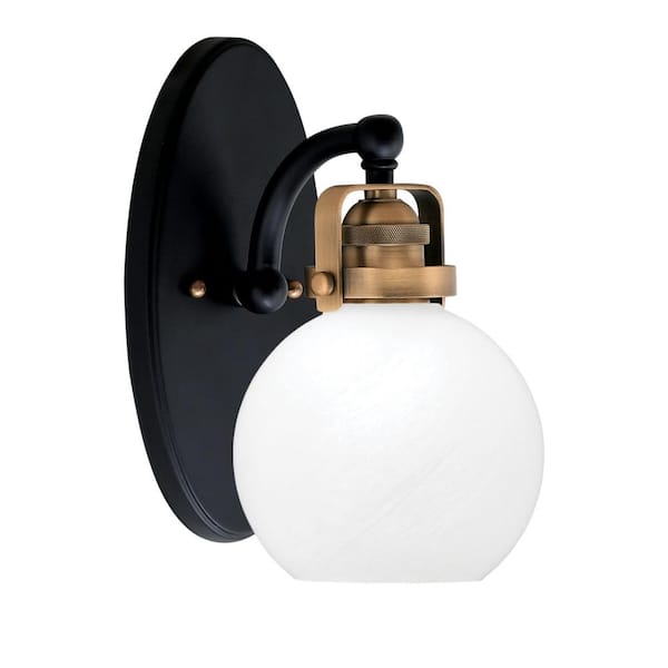 Unbranded Decatur 1-Light Matte Black and Brass Wall Sconce