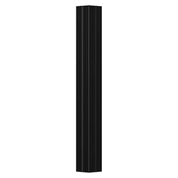 AFCO 9' x 3" Endura-Aluminum Column,Square Shaft (Load-Bearing), Non-Tapered, Fluted, Textured Black