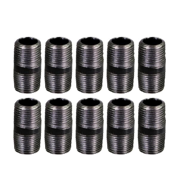 PLUMBFLEX Black Steel Pipe, 1 in. x 2-1/2 in. Nipple Fitting (Pack of 10)
