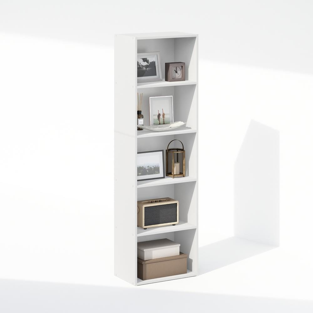 White Laminated 5-Tier Freestanding Multipurpose Shelf