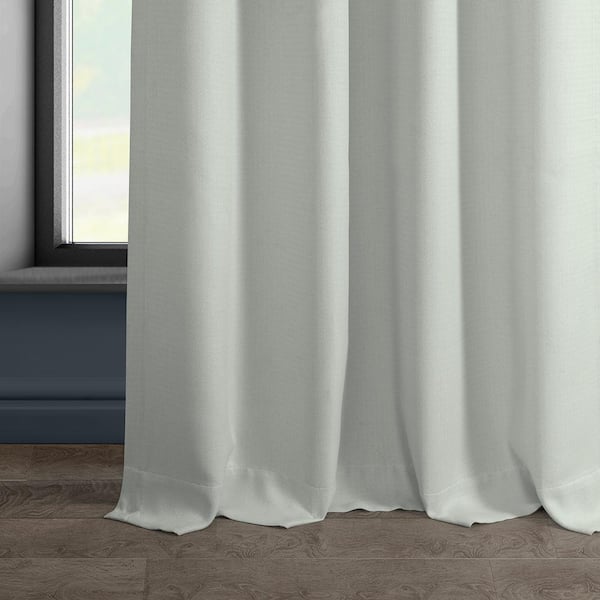 Exclusive Fabrics & Furnishings Oyster Faux Linen Grommet Room Darkening  Curtain - 50 in. W x 120 in. L (1 Panel) BOC-LN1855-120G - The Home Depot