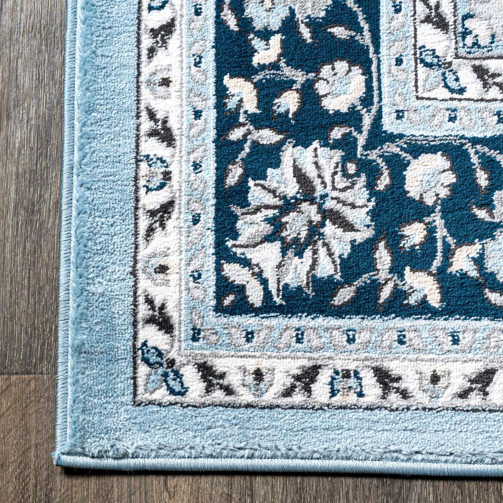 Reversible Blue/Navy Synthetic Rectangular Area Rug