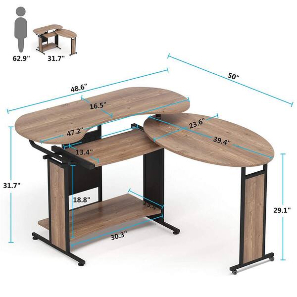 l shaped rotating standing desk