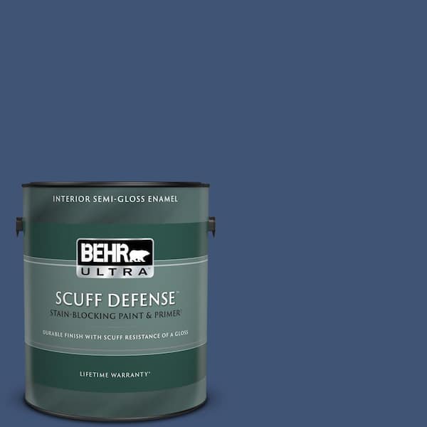 BEHR ULTRA 1 gal. #600D-7 Daring Indigo Extra Durable Semi-Gloss Enamel Interior Paint & Primer