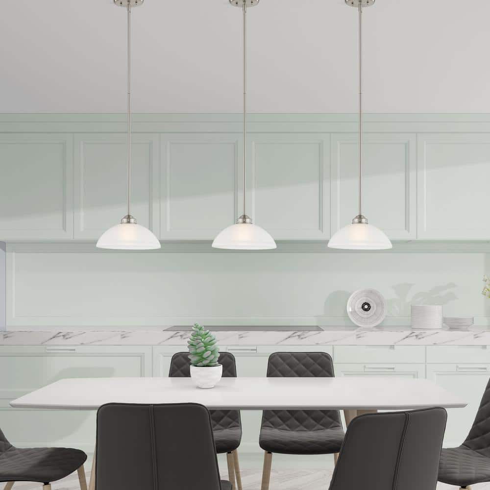 Somerset Brushed Nickel Mini Pendant with Satin Glass